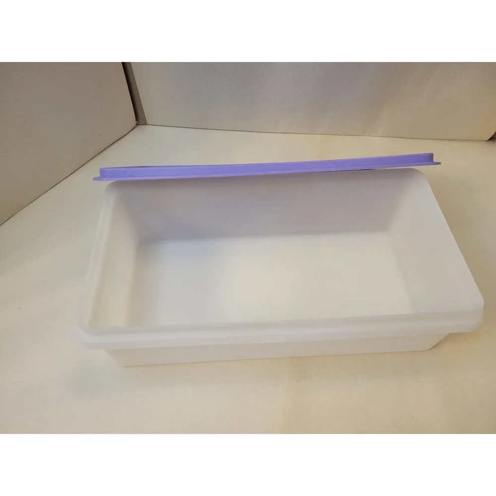 *RARE* Tupperware Kracker Keeper Rectangular Food Storage Container Purple Lid